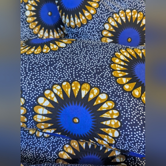 Purse Pillows SET Of Five Handmade Vibrant Blue African Print Decorative Design - Picture 6 of 7